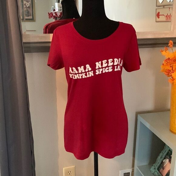 ❤️NWOT   “Mama Needs A Pumpkin spice Latte” color is scarlet - Picture 4 of 9